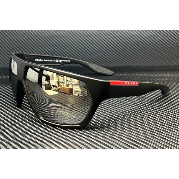 Prada Matte Black Silver Mirror Sunglasses - Picture 1 of 4